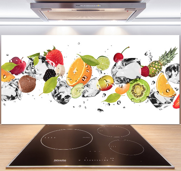 Spatscherm keuken Fruit en water