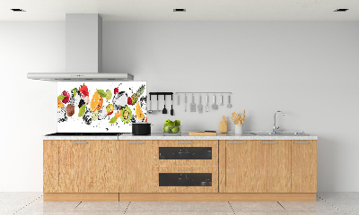 Spatscherm keuken Fruit en water