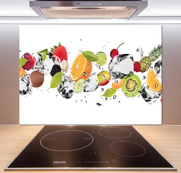 Spatscherm keuken Fruit en water