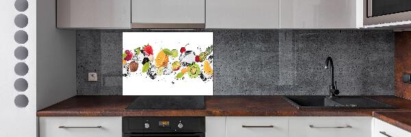 Spatscherm keuken Fruit en water