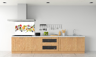 Spatscherm keuken Fruit en water