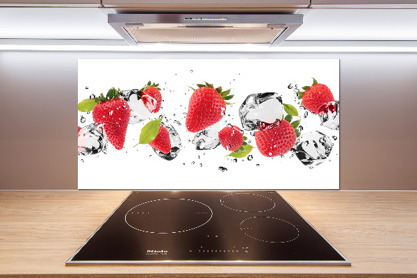 Spatplaat keuken Aardbeien en water