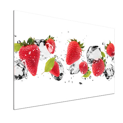 Spatplaat keuken Aardbeien en water