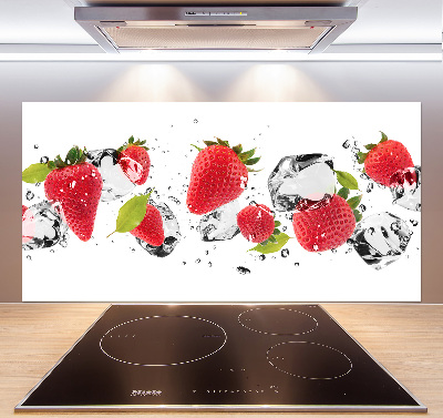 Spatplaat keuken Aardbeien en water