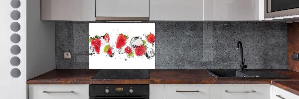 Spatplaat keuken Aardbeien en water