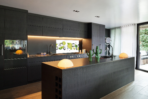 Glazen achterwand keuken Kalk en water