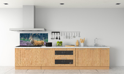 Panel lacobel Jeleń wśród lawendy