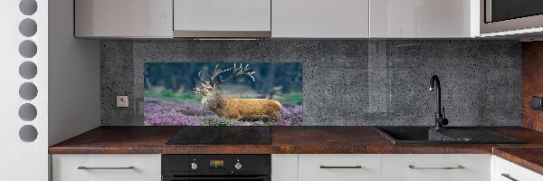 Spatscherm keuken Hert tussen de lavendel