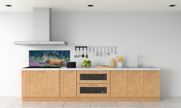 Spatscherm keuken Hert tussen de lavendel