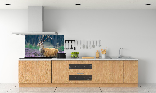 Spatscherm keuken Hert tussen de lavendel