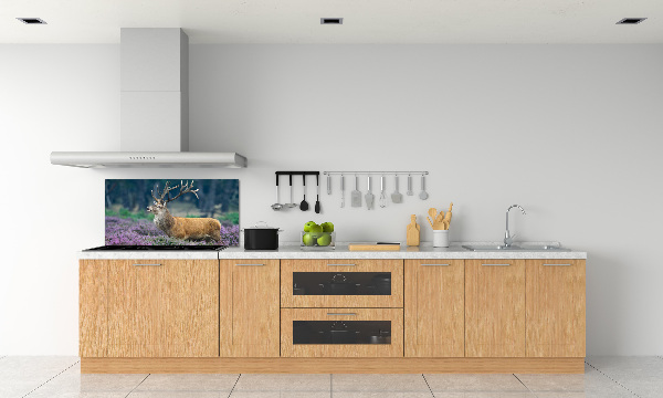 Spatscherm keuken Hert tussen de lavendel