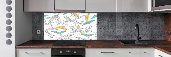 Spatscherm keuken Kleurrijke bladeren