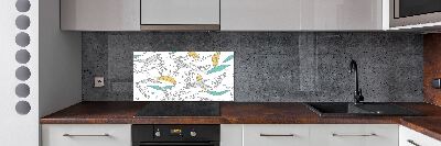 Spatscherm keuken Kleurrijke bladeren