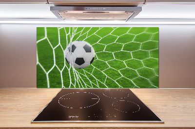 Keuken achterwand De bal ligt in het doel.