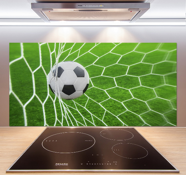 Keuken achterwand De bal ligt in het doel.