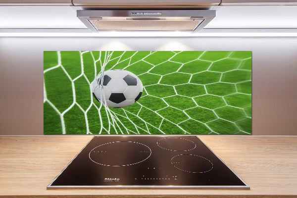 Keuken achterwand De bal ligt in het doel.