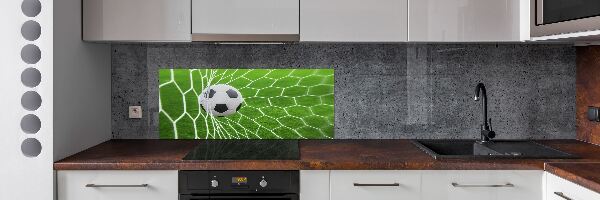 Keuken achterwand De bal ligt in het doel.