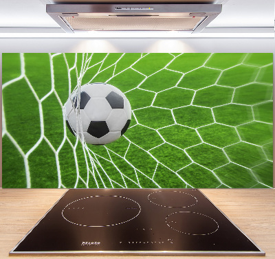 Keuken achterwand De bal ligt in het doel.