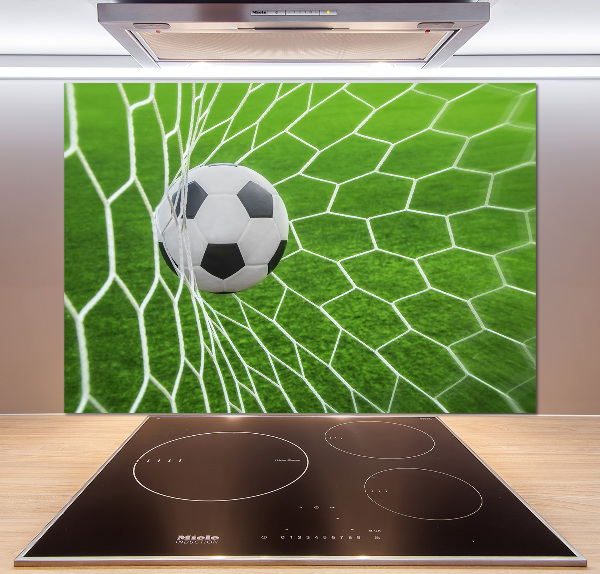 Keuken achterwand De bal ligt in het doel.