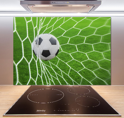 Keuken achterwand De bal ligt in het doel.