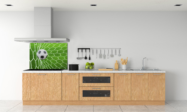 Keuken achterwand De bal ligt in het doel.