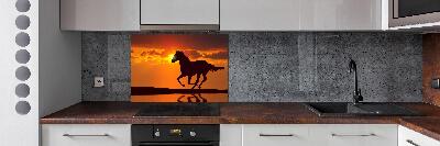 Spatplaat keuken Paardenzonsondergang