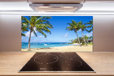 Glazen achterwand keuken Tropisch strand