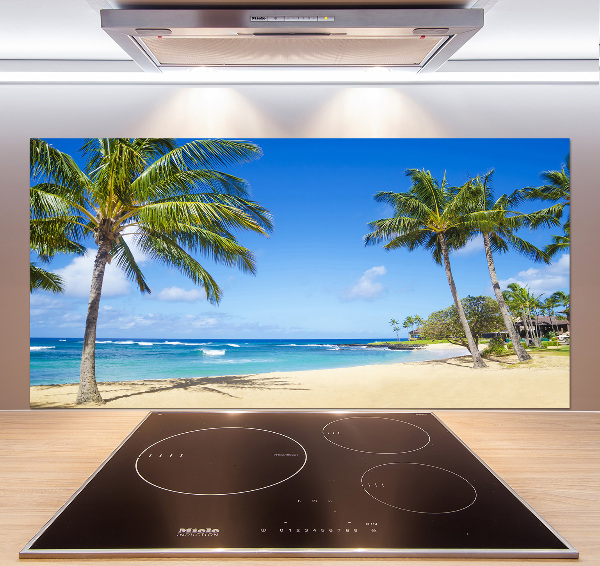 Glazen achterwand keuken Tropisch strand