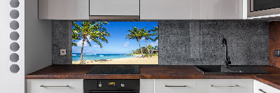 Glazen achterwand keuken Tropisch strand