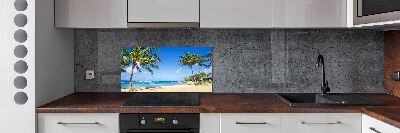 Glazen achterwand keuken Tropisch strand