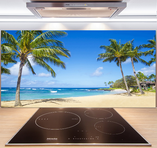 Glazen achterwand keuken Tropisch strand