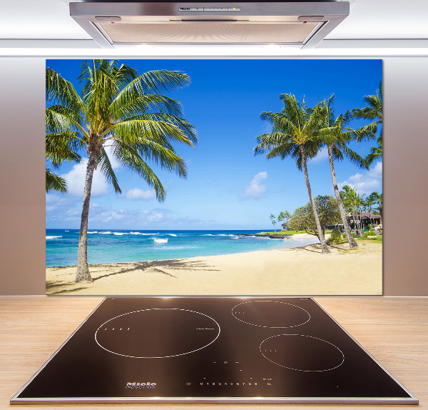 Glazen achterwand keuken Tropisch strand