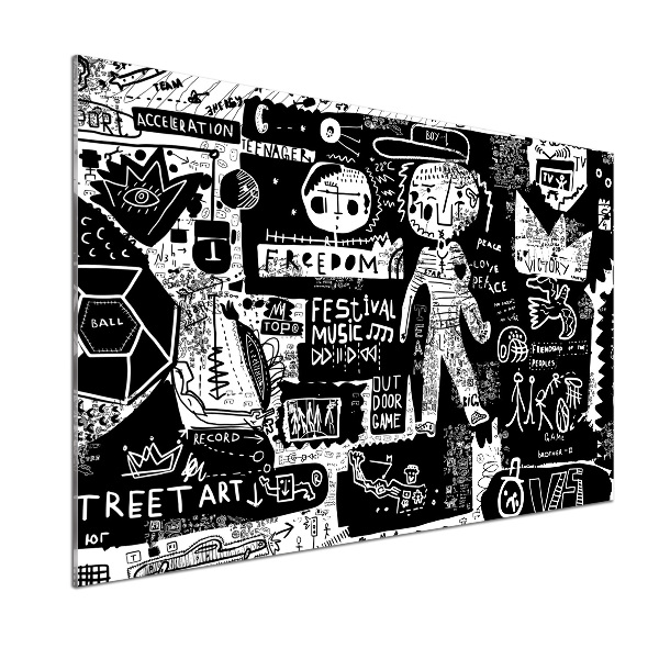 Panel między meble w kuchni Graffiti