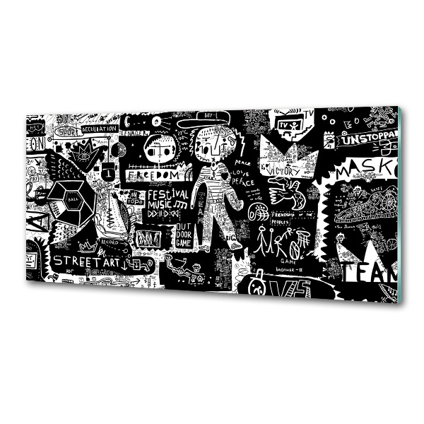 Panel między meble w kuchni Graffiti