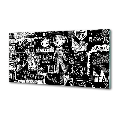 Panel między meble w kuchni Graffiti