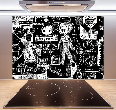 Panel między meble w kuchni Graffiti