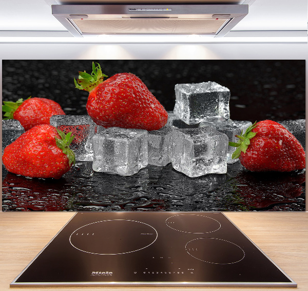 Achterwand keuken Aardbeien met ijs
