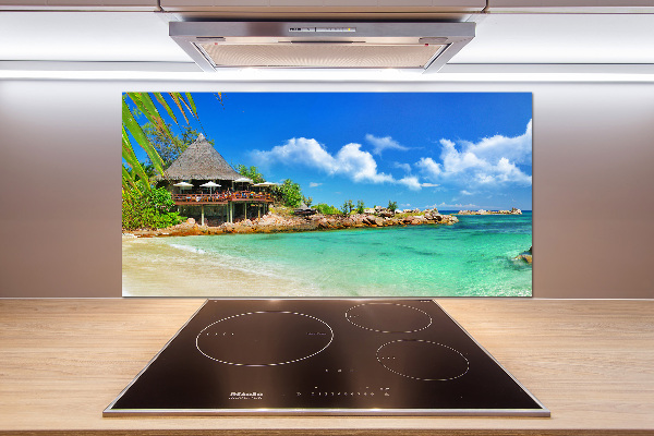 Spatplaat keuken strand op de Seychellen