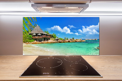 Spatplaat keuken strand op de Seychellen