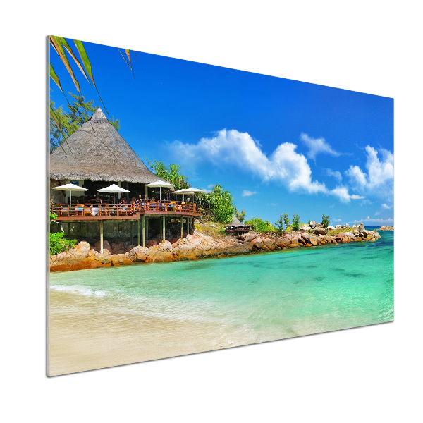 Spatplaat keuken strand op de Seychellen