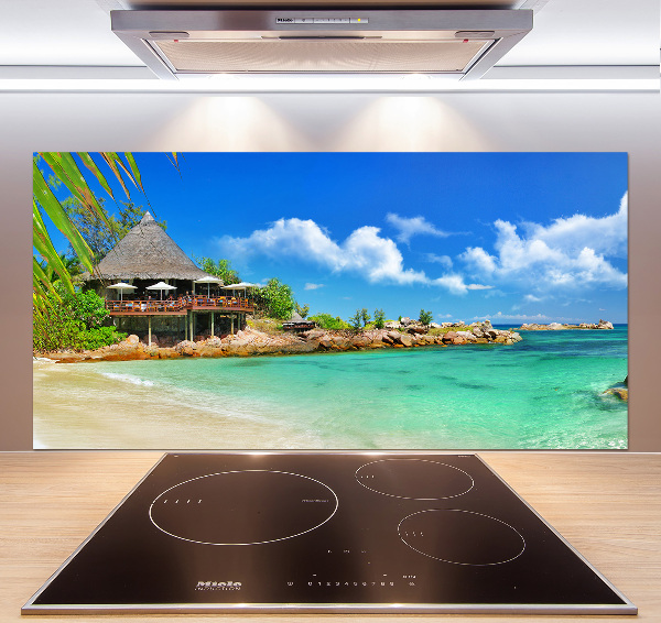 Spatplaat keuken strand op de Seychellen