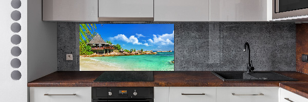 Spatplaat keuken strand op de Seychellen