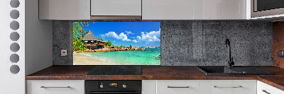 Spatplaat keuken strand op de Seychellen