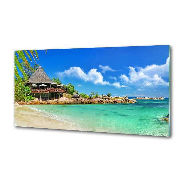 Spatplaat keuken strand op de Seychellen