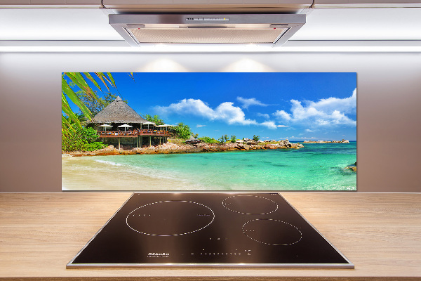 Spatplaat keuken strand op de Seychellen