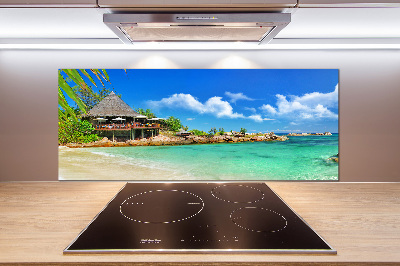 Spatplaat keuken strand op de Seychellen