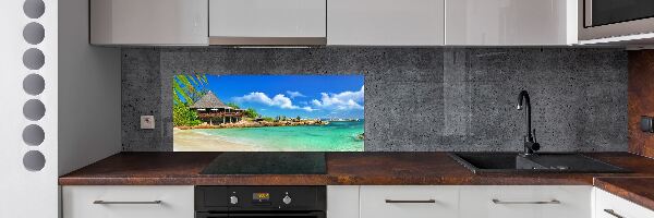 Spatplaat keuken strand op de Seychellen