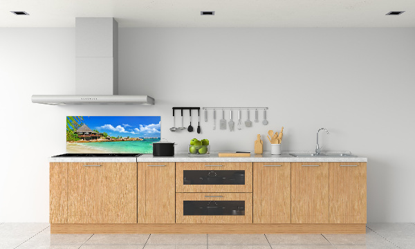 Spatplaat keuken strand op de Seychellen