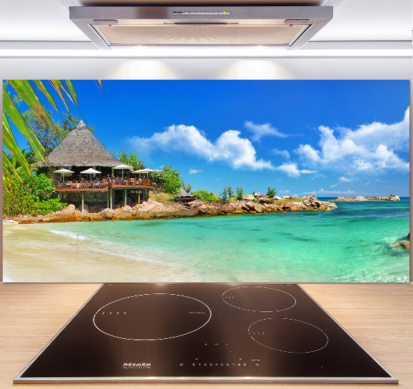 Spatplaat keuken strand op de Seychellen