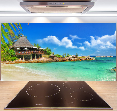 Spatplaat keuken strand op de Seychellen